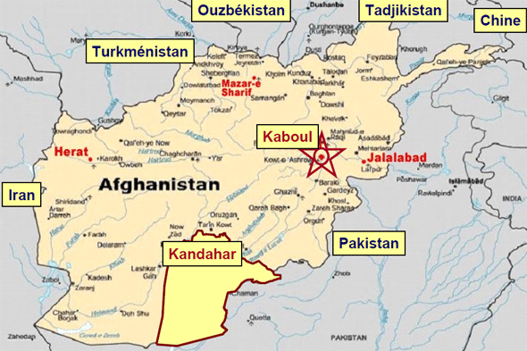 Image : Carte de l'Afghanistan