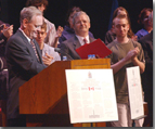 High school students celebrate the 20th anniversary of the Canadian Charter of Rights and Freedoms with Prime Minister Chrtien.
