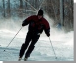 Prime Minister Jean Chrtien downhill skiing.