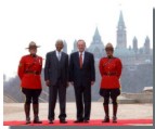Prime Minister Jean Chrtien and Nelson Rohlilahla Mandela prior to the investiture of Mr. Mandela as an Honorary Citizen of Canada.