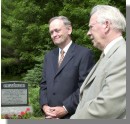 Prime Minister Chrtien with Geoffrey Pearson, son of the late Prime Minister Lester B. Pearson, at a ceremony commemorating the grave site of the former PM.