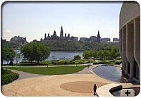 Photo - Museum of Civilization with the Parliament of Canada in the background, Gatineau, Que.