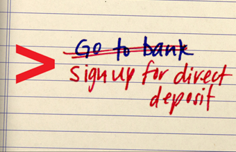 How to apply for direct deposit.