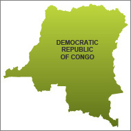Map of Democratic Republic of Congo.