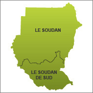 Carte du Soudan et du Soudan du Sud.