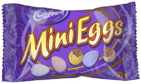 devant de l'emballage - « Mini Eggs » chocolat au lait régulier de Cadbury (39 grammes)