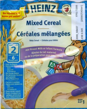 Céréales mélangées pour bébés de marque Heinz - Espace principal du panneau