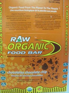 Chocolatey Chocolate Chip flavour Raw Organic Food Bars