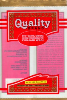 Quality brand Punjabi Wadi Spicy Lentil Chunks - 400 grams