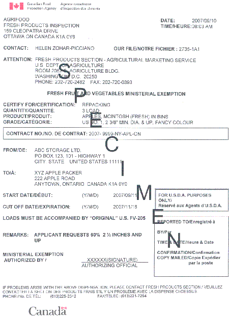 Please enter the information on the form for the period covered, the name of your company, the address, the person responsible, the telephone number, your electronic address as well as the estimated volume of apples available for sale/marketing. 