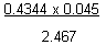 0.4344 multiplied by 0.045 divided by 2.467