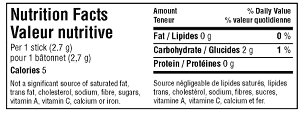 nutrition facts table - bilingual simplified horizontal