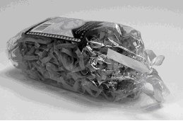 pasta with gathered packaging is not considered available display surface