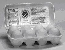 Egg cartons made of out foam, the nutrition facts table may be printed on the inside of the lid