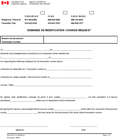 Change request form