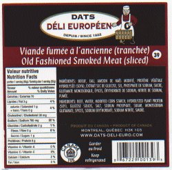 Dats Déli Européen - Old Fashioned Smoked Meat (sliced)