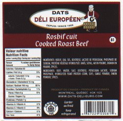 Dats Déli Européen - Cooked Roast Beef