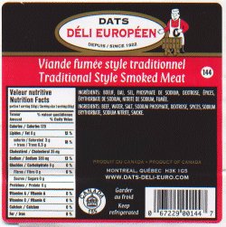 Dats Déli Européen - Viande fumée style traditionnel