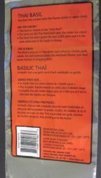 Basilic Thaï - Herbes fraîche - Liste d'ingrédients