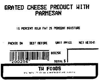 « Grated cheese product with Parmesan »