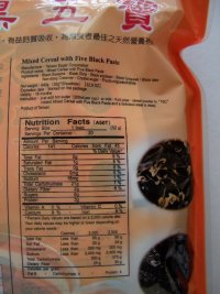 Taitan brand Mixed Cereal with Five Black Paste - Nutrition facts