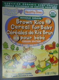 Healthy Times brand Brown Rice Cereal for Baby