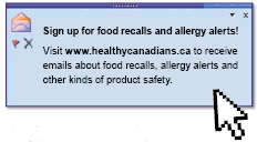 Request emails about warnings, recalls and allergy alerts.