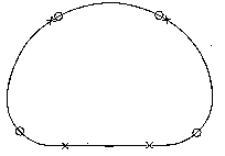 drawing of d-shaped can with measurement points