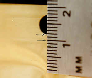 Le joint du fabricant a été poinçonné et la largeur de joint continu a été réduite à moins de 3 millimètre