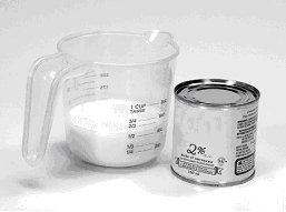 Le modèle composé – Différentes quantités d'aliments peut servir à donner de l'information sur 1/2 tasse de lait condensé.