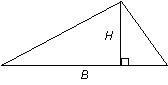 Calculs - On obtient l'aire d'un triangle en multipliant sa base par sa hauteur et en divisant le résultat par deux