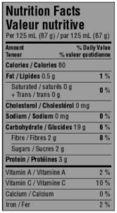 This nutrition facts table has the background with more than 5 % tint which is not permitted
