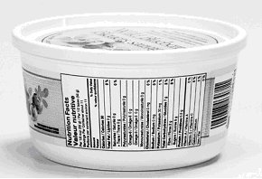 Cet un contenant de la margarine. Le tableau de la valeur nutritive dans le même sens que les autres renseignements d'étiquetage.