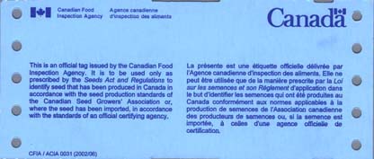 Étiquettes Canadiennes - Certifiée (bleu) - Recto