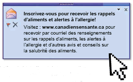 Inscrivez-vous pour recevoir les rappels d’aliments et alertes à l’allergie!