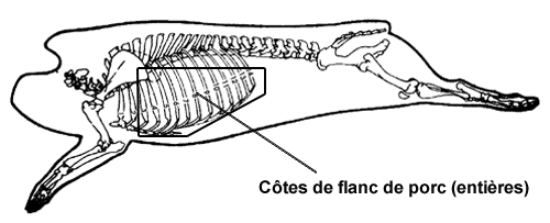 Côtes de flanc de porc - entières