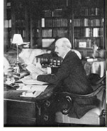 Général Earl Grey du Gouverneur assis à la lecture de bureau.