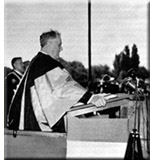 President Franklin D. Roosevelt at Queen's University, Kingston, 1938.