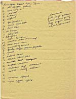 Liste de mots manuscrite