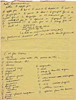 Listes manuscrites de mots utilisés dans d'autres abécédaires