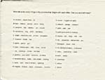 Liste de mots dactylographiée