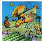 Page tirée du livre LES JEUX DE PIC-MOTS, avec une illustration représentant un avion acrobate qui atterrit dans une assiette d'asperges