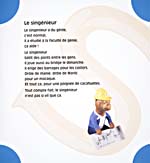 Page tirée de L'ABÉCÉDAIRE DES ANIMOTS, avec un poème au sujet d'un SINGÉNIEUR