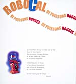 Page tirée de L'ABÉCÉDAIRE DES ROBOTS, avec un poème au sujet d'un robot qui a un bocal de poissons rouges au lieu d'une tête