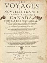 Page titre : Livre de Samuel de Champlain sur ses voyages 
