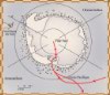 Carte du premier voyage de Roald Amundsen vers l'Antarctique, de 1897 à 1899