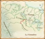 Carte du voyage de Pierre de La Vérendrye aux rivières Assiniboine et Missouri, en 1738