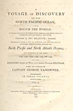 Image : Page de titre du récit qu'a écrit Vancouver de son voyage de 1790-1795