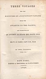 Image: Title page of Parry's account of his voyages