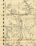 Section of map: from David Thompson's ["Discovery and Survey of the Oregon Territory to the Pacific Ocean,"] 1813-1814
